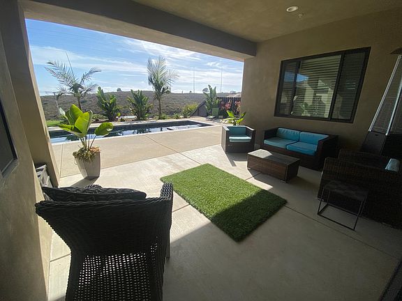 Outdoor covered seating off great room