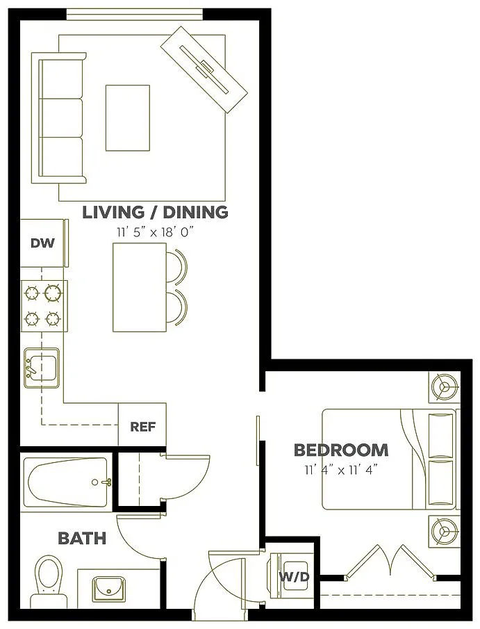 Floor plan Open 1x1 B6