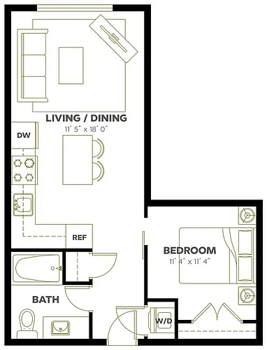 Floor plan Open 1x1 B8