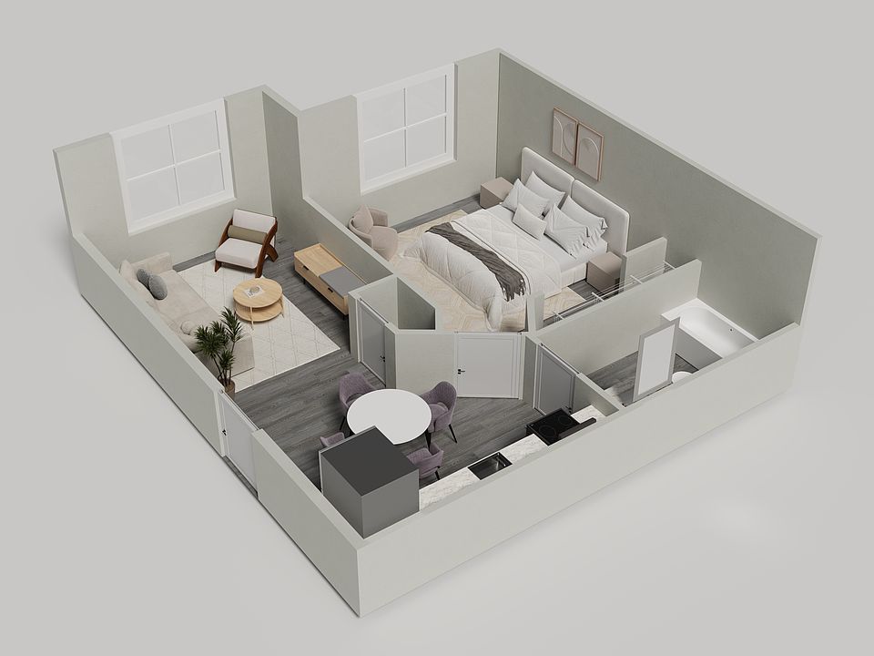 1-Bedroom Rendering