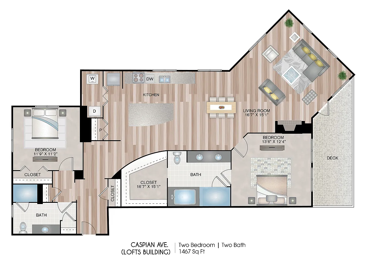 Floor plan Caspian Ave (Lofts Building)