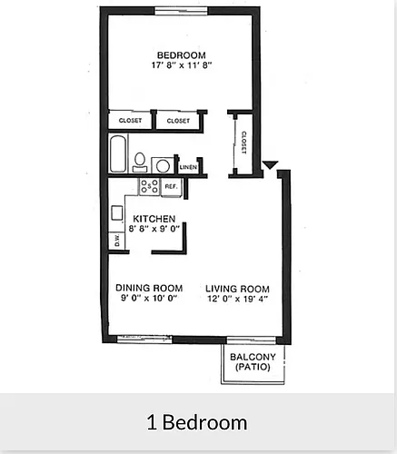 Floor plan One Bed One Bath