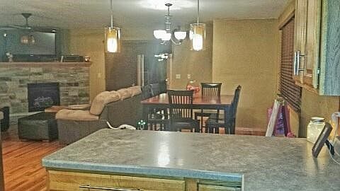 Kitchen to living/dining combo