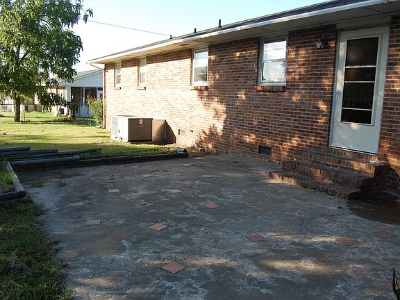 Back door and patio area