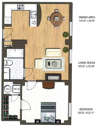 Floor plan One Bedroom, Type B