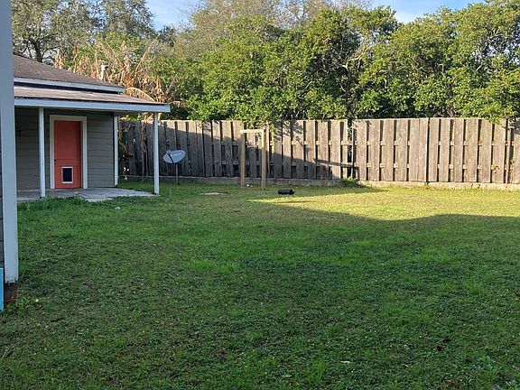 Partially fenced backyard