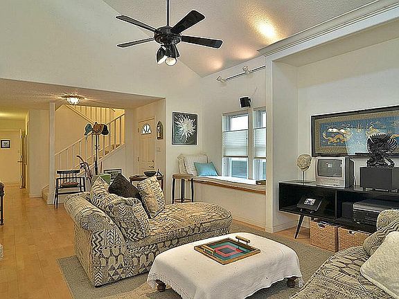 Window seats in lisving area flank entertainment center!