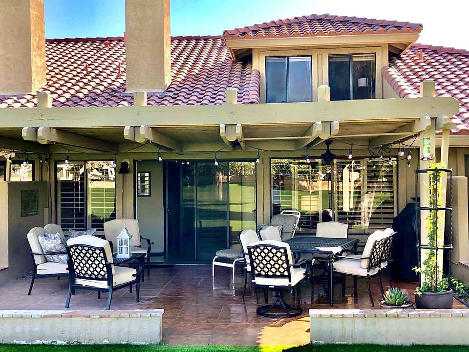 Spacious patio facing golf course and mountain views