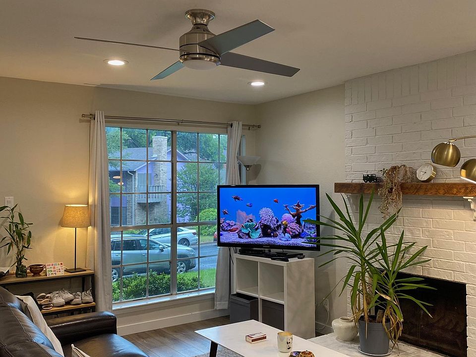 living room with fireplace