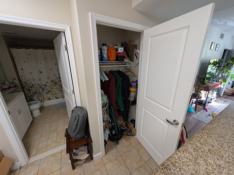 Coat closet in entryway