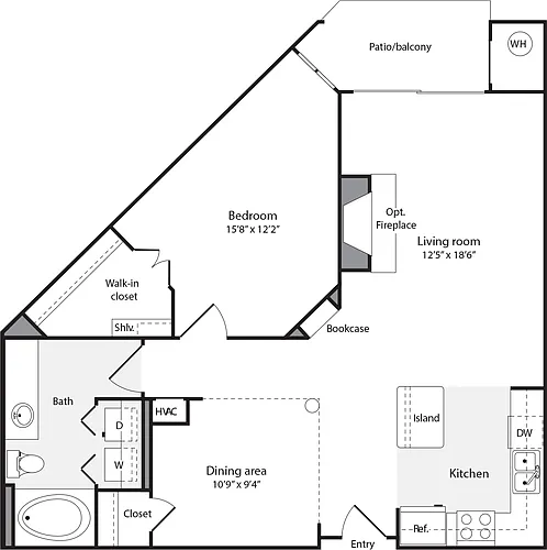 Floor plan 1 Bedroom D