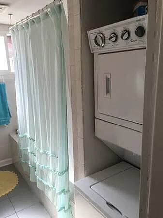 Private washer dryer in bath area
