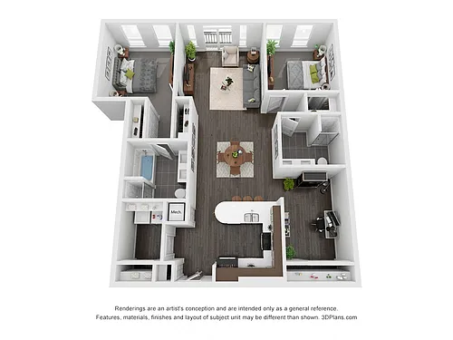 Floor plan 2 Bedroom Den