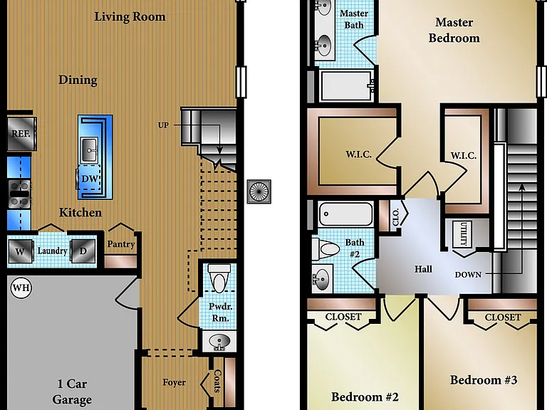 3x2.5 Townhome Floorplan 3x2.5 Townhome Floorplan