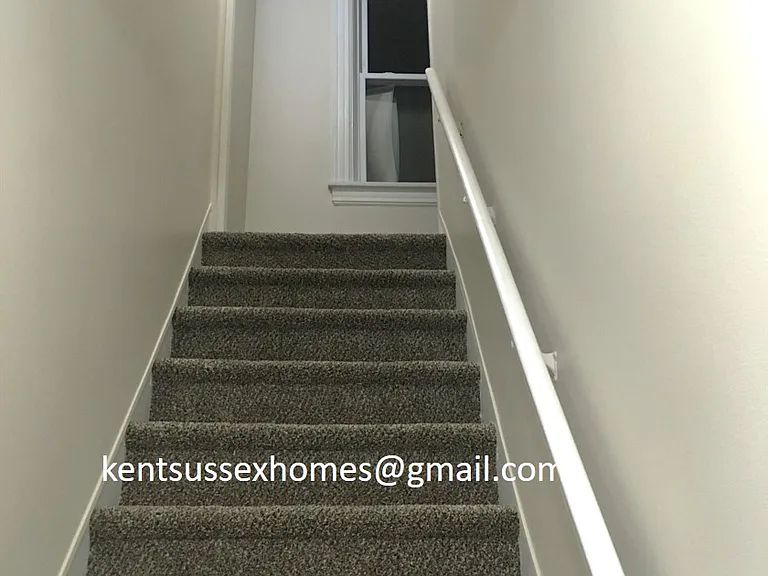 Bedroom and bath are upstairs