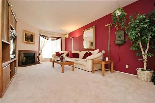 Living room with fireplace