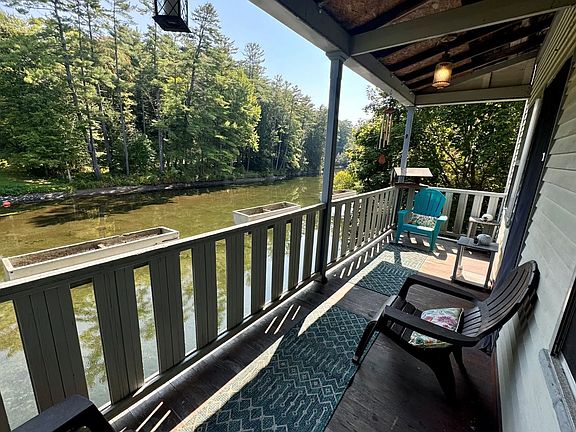 The back porch is a great place to relax and observe wildlife.