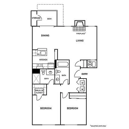 Floor plan 2 Bed 2 Bath