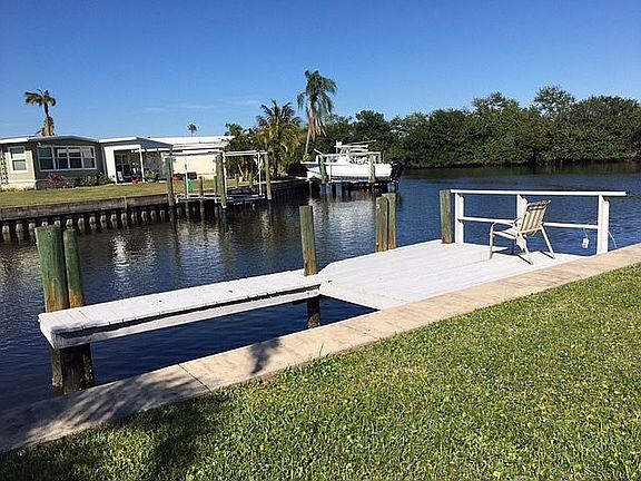 Seawall waterfront with dock