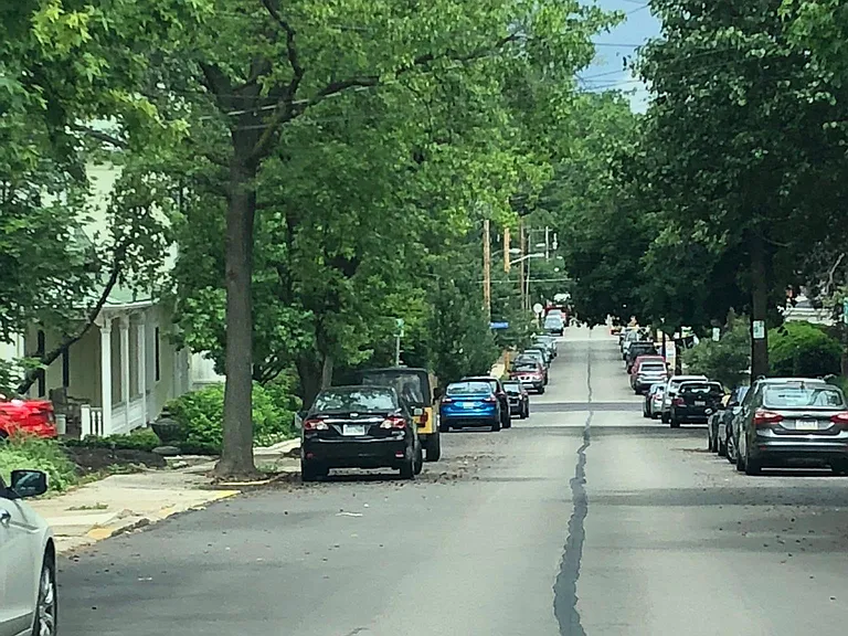 Down the street view from the house