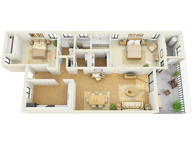 Floor plan 2x2D