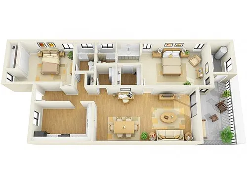 Floor plan 2x2D