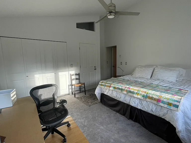 Closets have built-in drawers, shelves, and hanging areas. Large closets.