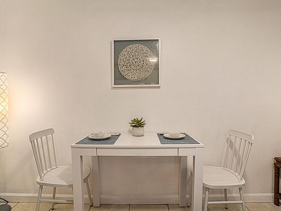Small dining table with seating for two
