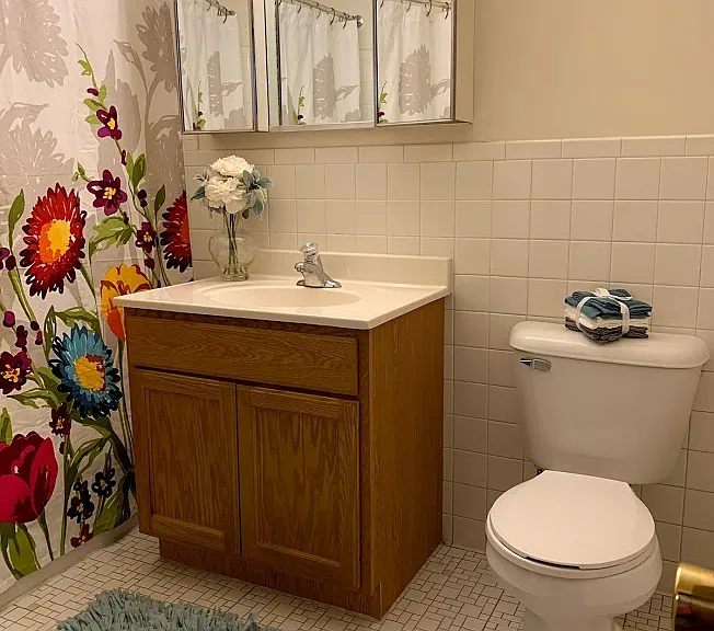 Staged bathroom