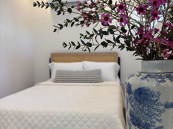 Brand new memory foam full size bed with mattress protector. 
Note: beddings, pillows, linens not included.