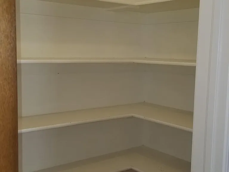 Large walk in kitchen pantry.