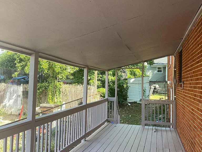 Large exterior covered deck
