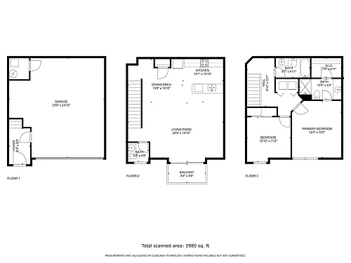 Floor plan 2 Bedroom Townhome