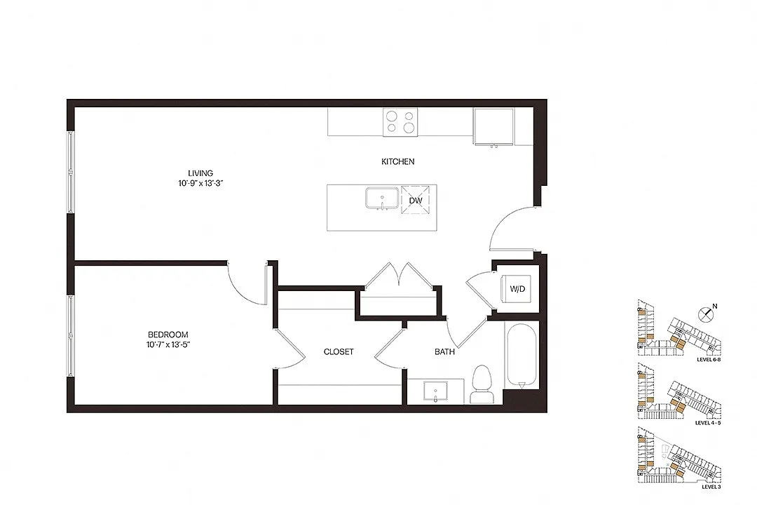 Floor plan One Bedroom A4