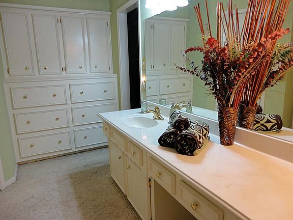 Master bath - view of custom built ins - you will be pleased with the space for storage.