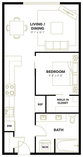 Floor plan Open 1x1