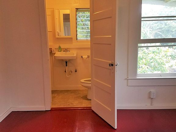 Master bedroom has a half bath