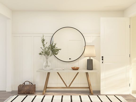 Foyer with entry feature wall and gorgeous flooring