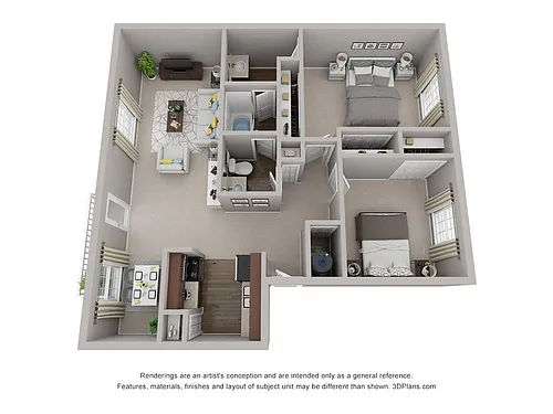 Floor plan Two Bedrooms