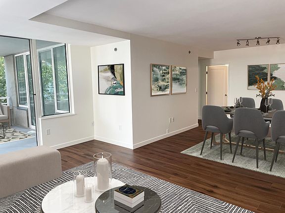 Living room and dining area