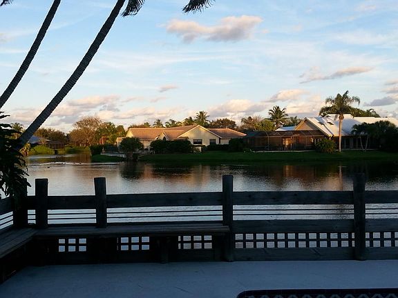 Pool deck and lake