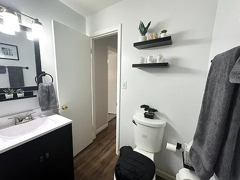 Bathroom view from the shower.
