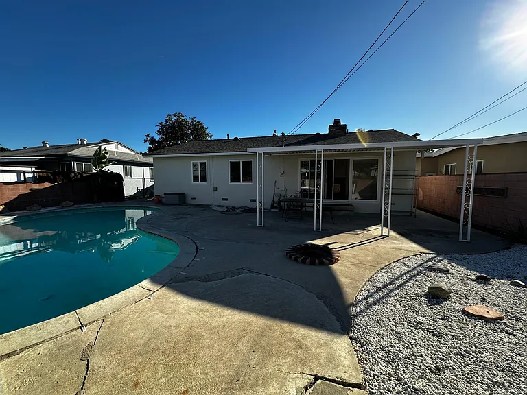 Pool and backyard
