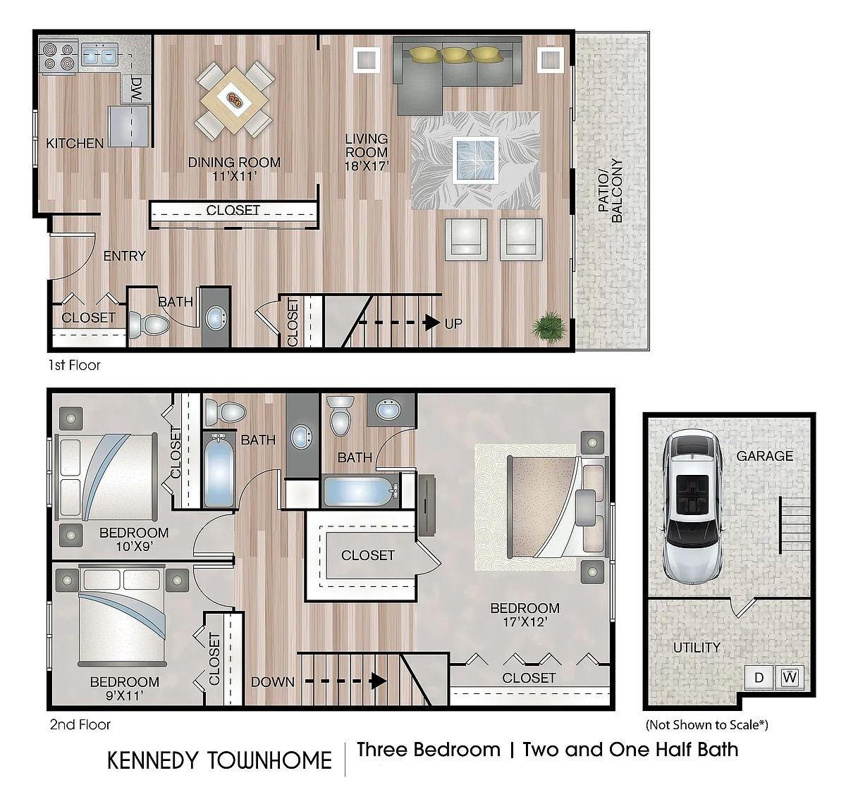 Floor plan Kennedy Townhome - Premium Plus