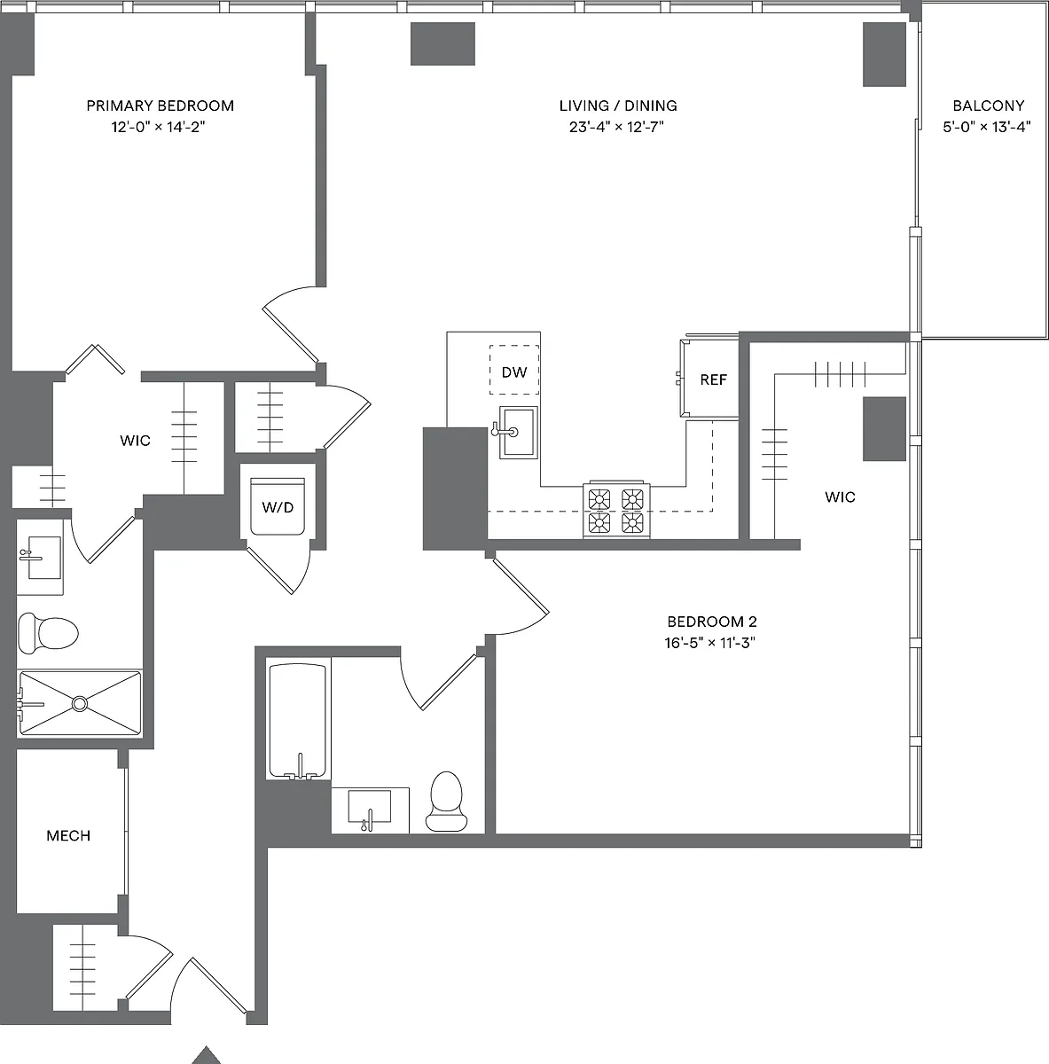 Floor plan 2 Bed/2 Bath_B3