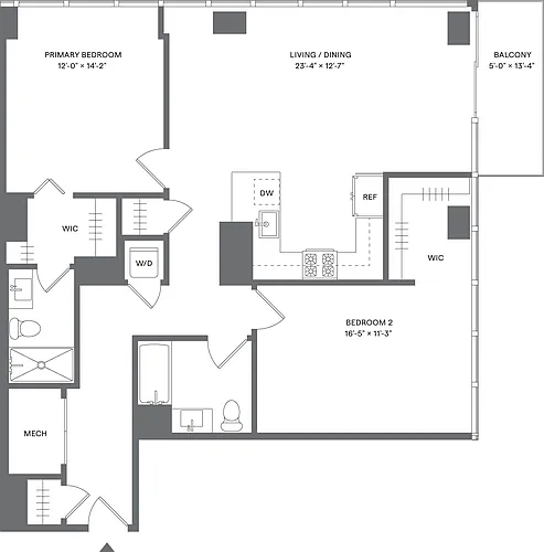 Floor plan 2 Bed/2 Bath_B3