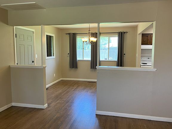 View from living room into dining room.