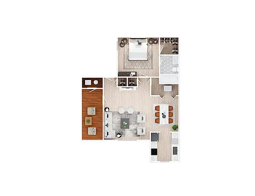 Floor plan 1 Bedroom 1 Bathroom