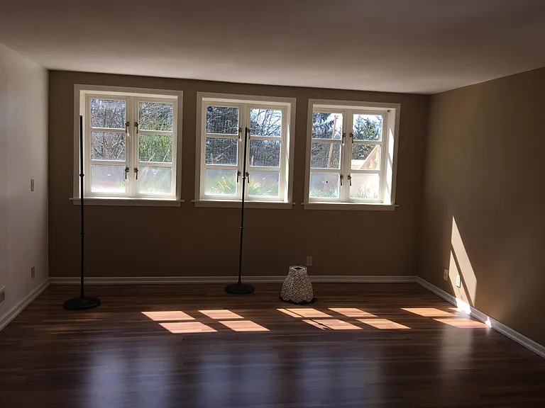 living room with wooden flooring