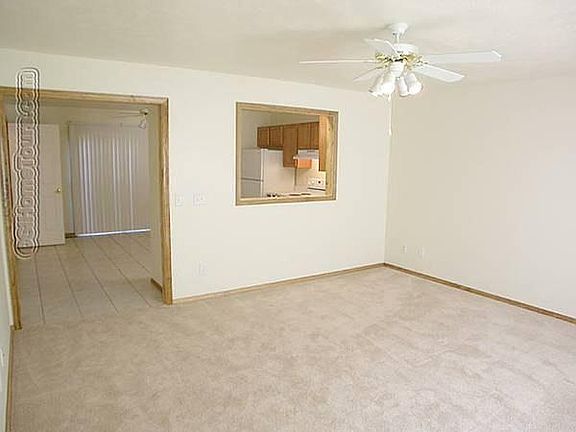 Large living room! Looks into kitchen.